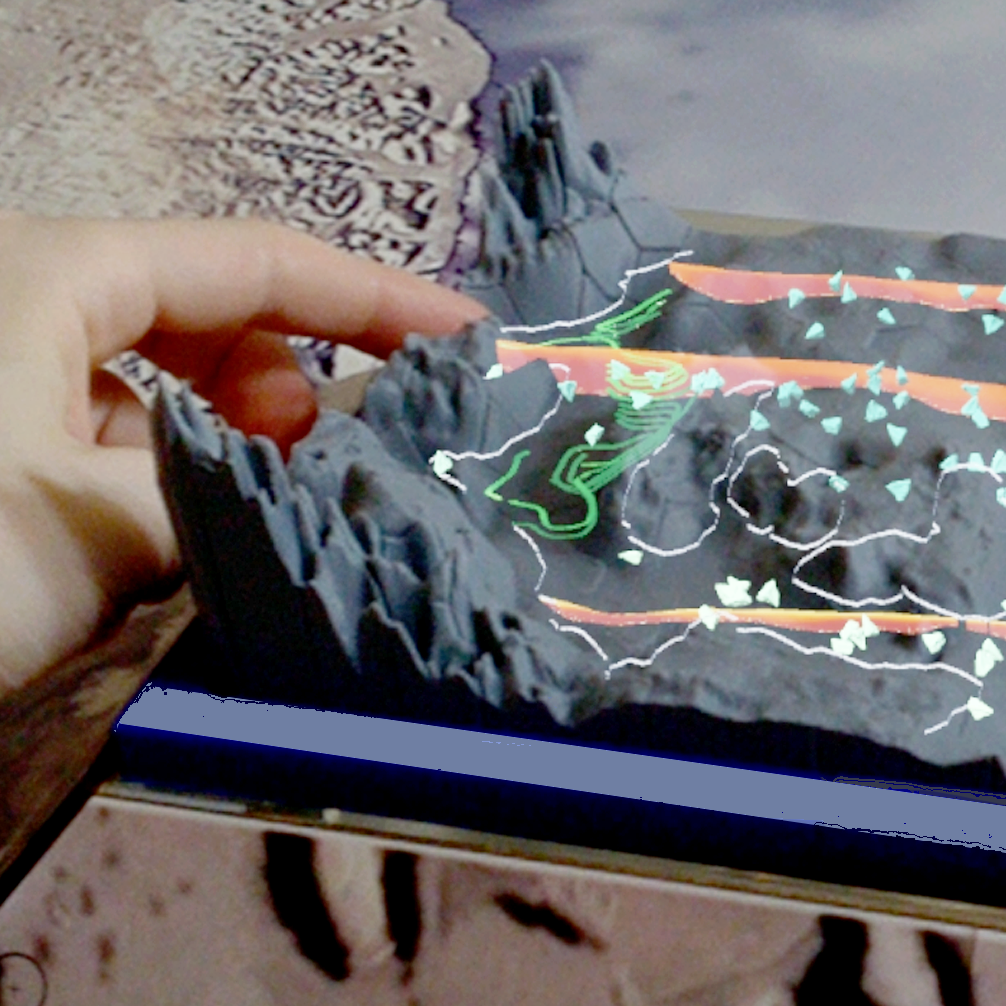 Teaser image for Multi-Touch Querying on Data Physicalizations in Immersive AR